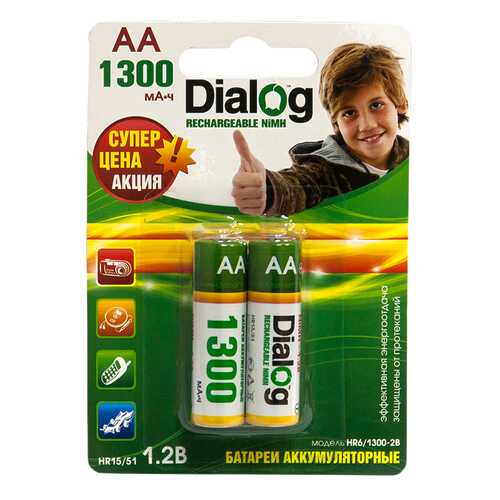 Аккумуляторная батарея Dialog HR6/1300-2B 2 шт в Эксперт