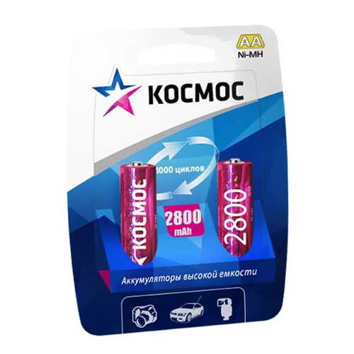 Аккумуляторная батарея КОСМОС KOCR6NIMH2800MAH2BL AA (LR6) 2шт в Эксперт