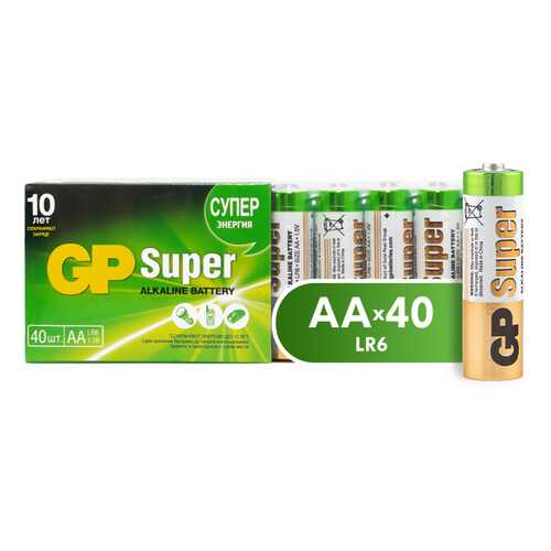 Батарейка GP Super Alkaline АА (15A-2CRVS40) 40 шт в Эксперт