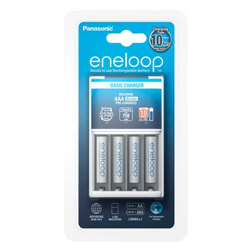 Зарядное устройство + аккумуляторы Panasonic eneloop K-KJ51MCC04E AAA 4 шт. 750 mAh в Эксперт